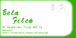 bela filep business card